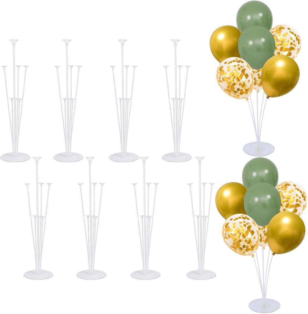 Balloon Stand Kit For Table - 8 Sets Balloon Sticks with Base For Birthday Graduation Party Decorations