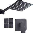 Shower Faucet Set Matte Black Complete Shower System with 8 Inches Rain Shower Head Bathroom Rain Shower Faucet Set Rainfall Shower System with Shower Valve