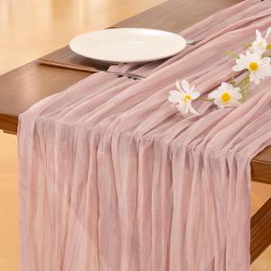 Socomi Pink Cheesecloth Table Runner Mothers Day Summer Boho Rustic Gauze Dusty Pink Farmhouse 120 inch 10FT Cheese Cloth for Wedding Party Baby Shower Birthday Home Decor Holiday Decorations