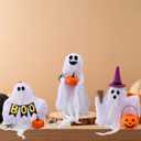 Halloween Decorations - Set of 3 Cute Spooky Ghosts Crafts - Ghost Decorations Indoor Halloween Decor for Party Table Home Room Kitchen Office