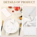 Preboun 24 Pcs Fringe Napkins Bulk Cloth Cotton Soft 17 x 17 Inch Rustic Reusable Washable Festive Square Table Napkins with Fringe for Parties Wedding Restaurant Table Accessory (White)