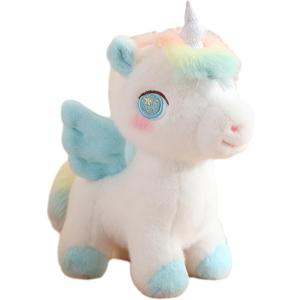 Plush Unicorn Stuffed Animal Hugging Pillow Throw Pillow Anime Gift for Kids and Lovers in Birthday, Valentine's Day, Christmas (10 Inch, Blue)