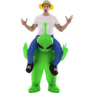 Double Couple Halloween Alien Costume Halloween Blow up Costumes, Green Alien Adult Size