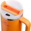 STANLEY Quencher H2.0 Tumbler with Handle and Straw 40 oz | Flowstate 3-Position Lid | Cup Holder Compatible for Travel | Insulated Stainless Steel Cup | BPA-Free | Goldenrod Coral