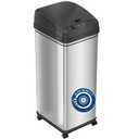 iTouchless Glide 13 Gallon Pet-Proof Sensor Trash Can with Wheels and Odor Control System, Stainless Steel
