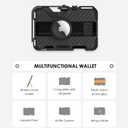 Aulumu G03 Carbon Fiber Magnetic Wallet Card Holder | Magnetic Wallet Compatible with MagSafe | Multi Function - Mobile Phone Stand/Grip | Bottle Opener | RFID Shielding Card