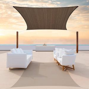 Colourtree 8' x 16' Brown Sun Shade Sail Rectangle Canopy Fabric Cloth Screen, Water Permeable & UV Block UPF50, Heavy Duty, Carport Patio Outdoor - (We Customize Size)