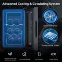 6 Bottle Thermoelectric Wine Cooler Refrigerator Advanced Cooling Technology, Stainless Steel & Tempered Glass For Red Wine, Champagne for Home, Kitchen, or Office
