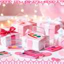 24 Pack Valentines Watercolor Paint Set Gifts Mini Washable Watercolor Paint with Paintbrush Water Color Kit Valentines Gift for Exchange Prizes Art Party Favors Supplies