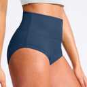 G Gradual Women's High Waisted Bikini Bottoms Tummy Control Swim Bottom (Blue, L)
