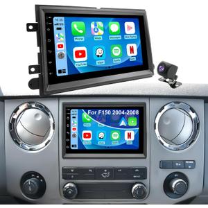 Upgrade Car Radio for Ford F250/F350 2006-2016, F-150 F150 2004-2008, Mercury Milan 2006-2009, Shelby GT500 2007-2009, 7 Inch Touch Screen Stereo with Wireless Carplay Android Auto GPS FM WiFi Camera