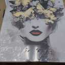 Gold Butterfly Woman Wall Art Black and White Female Wall Decor Modern Grey Aesthetic Canvas Pictures Paintings Prints Artwork Framed Decorations For Beauty Salon Spa Bathroom Bedroom Living Room Office Gifts 16" x 24"