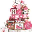 Pickmesh 21 Pcs Valentine Tiered Tray Decor Set Valentine Table Decorations Conversation Heart Wooden Decoration Farmhouse Valentines Day Decorations Heart Wooden Signs for Home(Elegant)