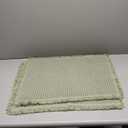 MIULEE Set of 2 Waffle Bathroom Rugs, Boho Bath Rugs Non Slip Washable, Super Absorbent Bath Mats, Ultra Soft Rubber Backed Shower Mats for Bathroom Floor, Tub and Shower, Sage Green, 17x24 Inch