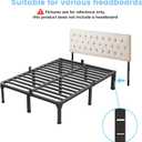 Superay Queen Bed Frame with Mattress Slide Stopper, 14 Inch Metal Platform Bed Frame, Heavy Duty Tall Bed Frame No Box Spring Needed with Large Storage Space, Easy Assembly, Noise Free