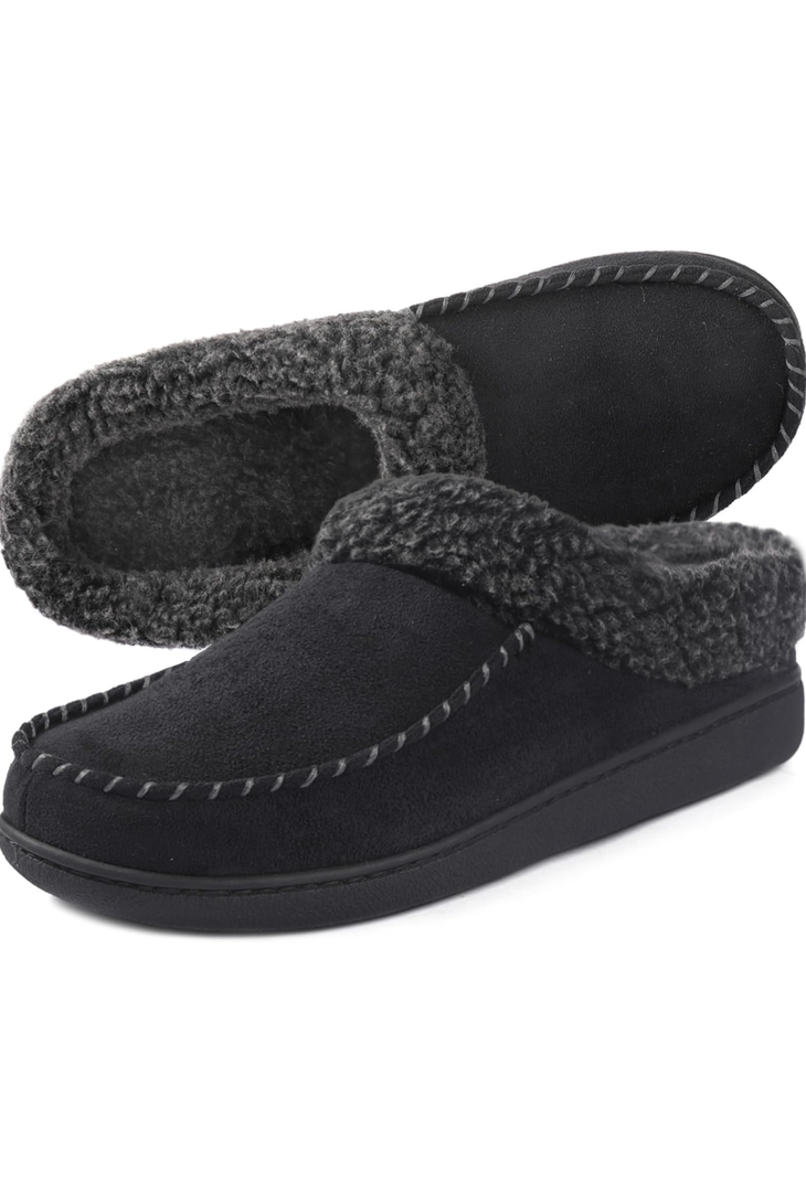 ULTRAIDEAS Men's Nealon Moccasin Clog Slipper, Slip on Indoor/Outdoor House Shoes Size UK 8-9