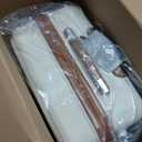 Kono 24 Inch Luggage Suitcase with Spinner Wheels TSA Lock Lightweight PC+ABS Hardside Medium Checked Luggage Durable Rolling Suitcase Cream White