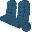 Adirondack Chair Cushions Set of 2 High Back Outdoor Patio Cushion for Adirondack Rocking Chair, Thickened Tufted Water-Repellent Replacement Pads with Ties & Elastic Band, 47" x 19" x 4", Navy Blue, 1 Count