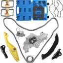 3.5 Timing Chain Kit with Water Pump + Camshaft Holding Tool with Timing Alignment Holder Tool Kit 2011-2019 Fit for Ford Edge/Explorer/Flex/Taurus/Mustang 3.5L 3.7L V6 BL3Z-6268-A 303-124