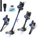 600W Corded Stick Vacuum Cleaner with LED Headlights, 17000Pa Corded Handheld Stick Vacuum Cleaner, 6-in-1 Versatile Powerful, Ideal for Hardwood Floor, Car Cleaning, Blue