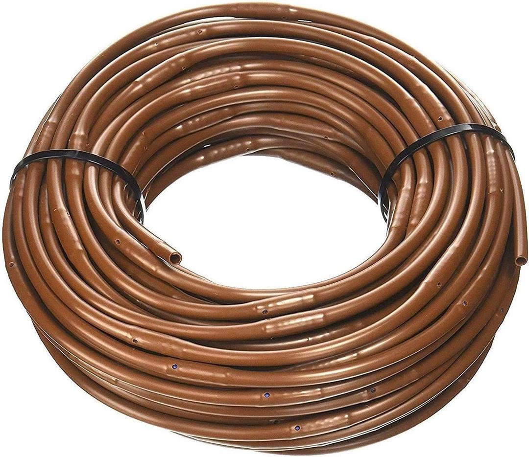 100' ft Roll) - USA Made - 1/4-Inch x Irrigation/Hydroponics Dripline with 6-Inch Emitter Spacing (Brown) (100' Foot Roll)