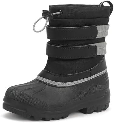 Hehainom Boys Girls Snow Boots for Kids Warm Winter Shoes Water-Resistant Anti-Slip Outdoor Little Big Kids Girls Boots Size 10