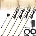 JUSJUBR Black LED Shelf Lights, Display Cabinet Lights with Memory Function, 4 Pack x12 Inch Display Lights for Shelves, LED Lights for Display Cases/Pantry/Closet, Natural White 4000K