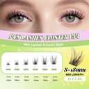 KEYYOU LASH Clusters kit 144pcs with Colored Eyelash Clusters Individual Eyelash Extension Kit 8-18mm with Lash Bond Seal Remover Applicator for DIY Lashes Extensions at Home(C01)