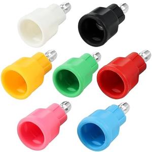 EZALOR 7Pcs Pressure Washer Nozzle Guard, Power Washer Tips with Upgraded Rubber Protector Cover, Stainless Steel Power Washing Tips with 1/4" Quick Connect, Orifice 4.0