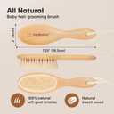 Wooden Baby Hair Brush for Toddler Girls, Boys - Cradle Cap Brush for Babies, Soft Goat Bristles, Perfect Gentle Scalp Newborn Comb for Infant, Girls, Boys, Bath Essentials(Walnut, Regular)
