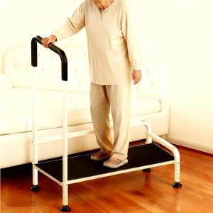 Suitable for The Elderly and Children with Auxiliary handrails, Anti Slip, Adjustable Height, Bedside Sofa, footrest Stool Step 2 Bed (Milky White)