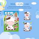 48 Pcs Farm Animal Stickers for Kids - face Sticker with Chicken, Pig, Cow, Sheep, Rabbit, Dog, Cat - Make a Fun Farm Themed face Sticker for Toddlers, Scrapbooking, DIY CraftsBack To School Gifts