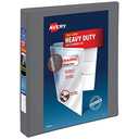 Avery Heavy-Duty View 3 Ring Binder, 1 Inch One Touch Slant Rings, 250-Sheet Capacity, DuraHinge, 1.4 Inch Wide Spine, Customizable Clear Cover and Spine, 1 Dark Gray Binder (79865)