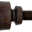 Stockton 86-128 Inch Adjustable Curtain Rod Set, 5/8 Inch Diameter in Walnut