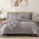 Monbix Full Comforter Set - 7 Pieces Cloud Purple Bed in a Bag Full Bedding Sets with Comforters, All Seasons Comforter Bed Set with Sheets, Pillowcases & Shams (Full(80"X90"))