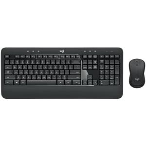 Logitech MK540 Full Size Advanced Wireless Keyboard and Mouse Combo | Full size quiet keyboard with number pad & integrated palm rest, full size ambidextrous mouse, includes USB-A Nano Receiver
