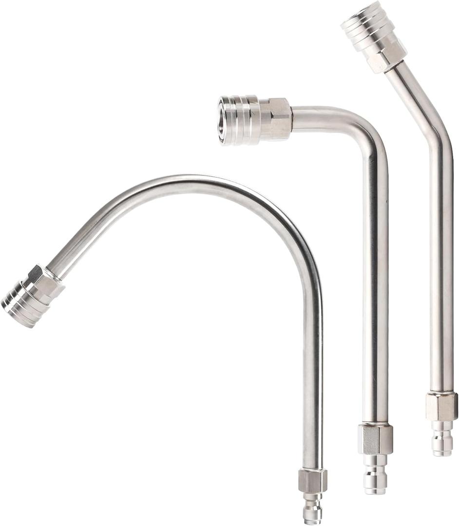 Pressure Washer Extension Wand with Gutter Cleaner Attachment, 30 90 120 Curved Rods, 1/4" Quick Connect Power Washer Lance, 4000 PSI