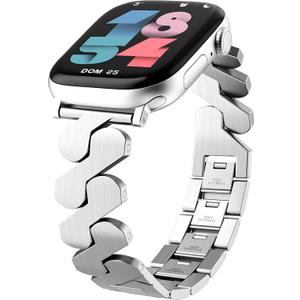 Metal Bands for Apple Watch for Women & Men 38mm 40mm 41mm 42mm, Compatible with iWatch Series 11/10/9/8/7/6/5/4/3/2/1 & SE 3/2/1, Elegant Stainless Steel Bracelet Strap with Secure Clasp, Silver