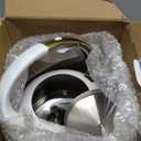 SUSTEAS Stove Top Whistling Tea Kettle - Food Grade Stainless Steel Teakettle Teapot with Cool Touch Ergonomic Handle, With 1 Silicone Pinch Mitt Included, 2.64 Quart(WHITE)