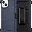 Saiboro for iPhone 14 Belt Clip Case Holster with Stand,for iPhone 14 Defender Case Anti-Drop,2 Layers of Sturdy for iPhone Case14,for Protective iPhone14Case Defender Belt Blue