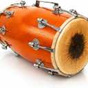 Wooden Dholak Drum, Adjustable Indian Hand Percussion Instrument, 14 Inch