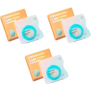 Cocofloss Woven Dental Floss, Dentist-Designed Oral Care, Orange Scent, Waxed, Expanding, Kid-Friendly String Floss with Coconut Oil, 3 Spools (33 yd Each) (99 Foot (Pack of 3))