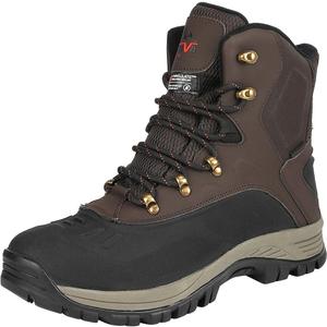 NORTIV 8 Men's Insulated Waterproof Construction Hiking Winter Snow Boots (Dark/Brown/Black/1)