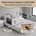 Double Bed Rail for Elderly Adults Safety, Adjustable Bed Assist Rail, Dual Side Bed Rail for Seniors Safety, Under Mattress Bed Guard Rail for Fall Prevention, Fits Twin/Full/Queen Beds