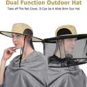 Mosquito Head Net Hat Sun Hats with Hidden Net Mesh Mask