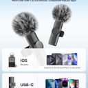 Wireless Microphone for iPhone iPad and Android Phone, 2 Pack Wireless Lavalier Lapel Mic with Noise Reduction, Plug and Play Mini Microphone for Video Recording Interview Podcast YouTube TikTok Vlog (Mic 2 (2 TX + 1 RX))