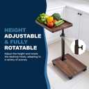 C-Shaped End Table, Adjustable Height, 360° Swivel TV Tray Table, Side Table, Anti-Fall Edge, Rounded Corners, Locking Clamp, Rolls Any Direction, Laptop, Snacks, Drinks, 30cm x 40cm x 50cm