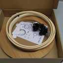 3 Sets Embroidery Display Frame with Bamboo Hoops, 8 Inch Round Wall Mounted Embroidery Hoop Frame for Finished Cross Stitch, Needlework, DIY Art Craft Sewing Decoration (Brown)