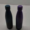 Insulated Water Bottle, 2 Pack-17oz Stainless Steel Water Bottles with straw lid, Metal Sports Water Bottles for Boys,Girls, Double Wall Vacuum BPA-Free Flask for School, Sports(Purple-SeaIndigo (Purple Navy Blue-SeaIndigo Black)