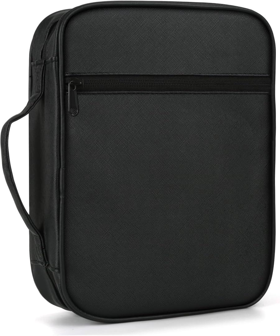 CDBXPRG Bible Cover, Bible Carrying Book Case for Women,Protective Church Organizer Holder Bag with Handle Pockets,Christian Gift for Girls Boy and Men Black